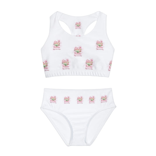 Girls Two Piece Swimsuit (AOP)